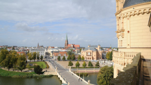 Blick vom Schloss auf die Stadt